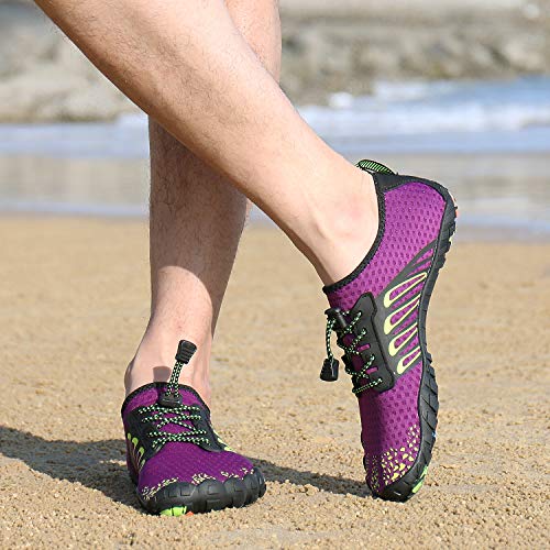 Image of MAYZERO Water Shoes Men Women Swim Surf Shoes Beach Pool Shoes Wide Toe Hiking Aqua Shoes Winter House Slippers