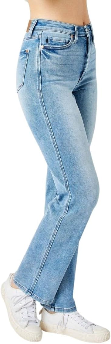 Judy Blue Women's High-Waist Jeans, Tummy Control Straight Fit Denim Pants - Image 2