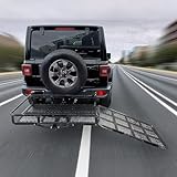 800Lbs Capacity Folding Alloy Steel Scooter Carrier, 50'' x 28'' x 5''Mobility Hitch Cargo Carrier with Ramp, 49.2''Lengthened Fits 2' Hitch Receiver for SUV Truck Pickup Scooter Vehicles Wheelchairs