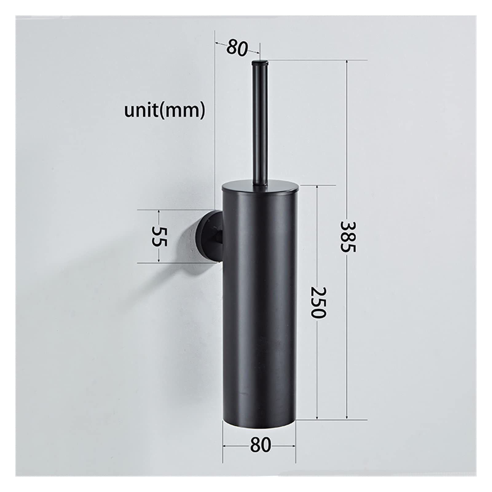 Portaescobillas de baño de Acero Inoxidable Dorado, Juego de escobillero de Pared Negro Mate para baño, portaescobillas (D)