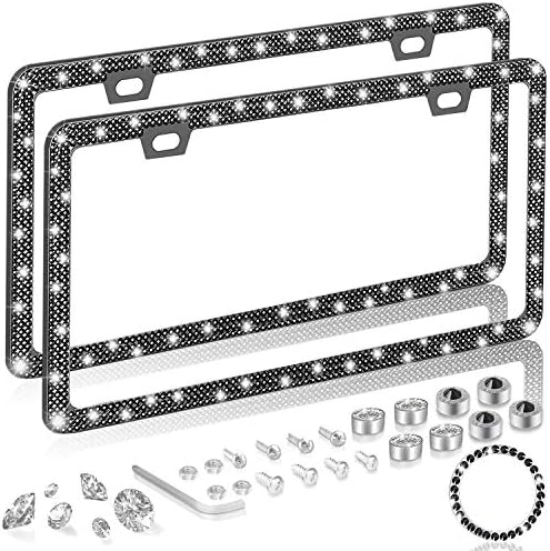 Black Rhinestone License Plate Frame