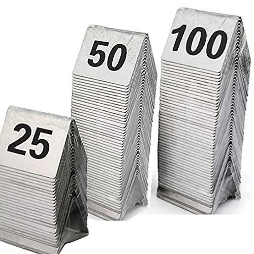 Números de mesa de acero inoxidable del 1 al 25 con doble cara para restaurantes y bodas 3