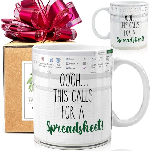 FALJIOK Funny Spreadsheet Work Mug 11oz, Trust Me I Know My Sheet Mug, Funny Spreadsheet Accountant Mugs Gift for Finance Banker Coworkers Accounting Boss Friends NA CPA CFO Analysts (Ohhh)