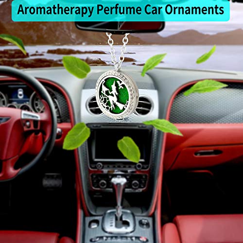 Popeoiuh Essential Oil Diffuser Necklace For Birthday Christmas- Aromatherapy Crystal Jewelry Stainless Steel Halloween Magic Witch Locket Pendant With 24'' Chain 8 Washable Refill Pads Gift #TOP6