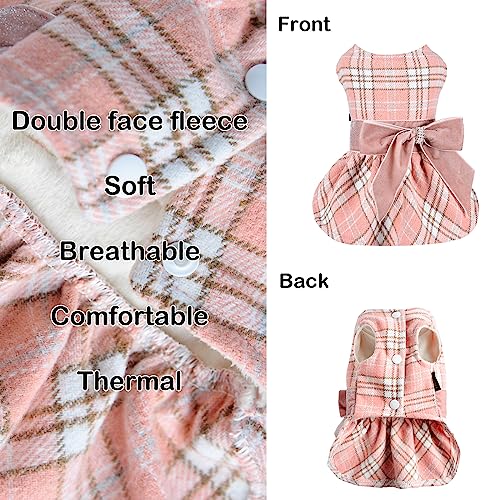Dog Clothes For Small Dogs Girl Puppy Skirt Dogs Dress Princess Gauze Dress, Pet Clothes Holiday Festival Puppy Outfits Pet Apparel (Small (3-5 Ib), Pink Plaid) #TOP1