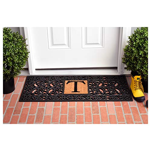 Calloway Mills 170011741T Rubber Monogram Doormat, 17" x 41" (Letter T) by Calloway Mills - Used condition - Image 2