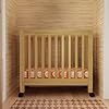 Babyletto Origami Mini Portable Crib Folding with Wheels in Honey, 2 Adjustable Mattress Positions, Greenguard Gold Certified