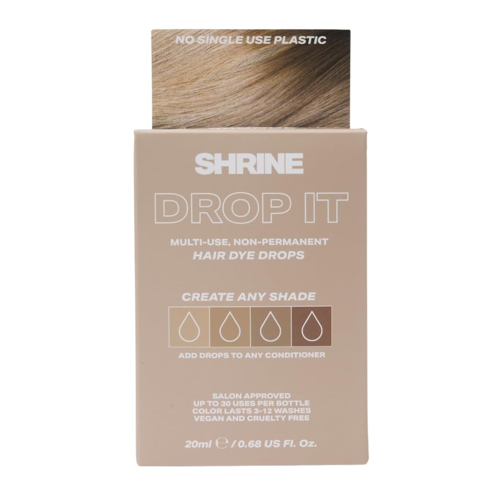 Shrine Drop It BRONDE Hair Dye Drops | Semi-Permanent Vegan Customisable Hair Colour | Mix with Conditioner | Vegan & Cruelty-Free | Temporary Hair Dye | 20ml