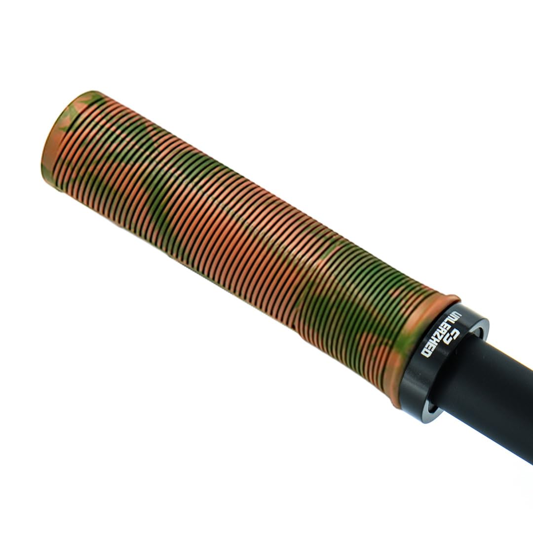 Unleazhed MTB Griffe G1 Braun-Olive | Griff-Set für Fahrräder | Twist-Color | Lock-On | rutschfest | Grip-Zone