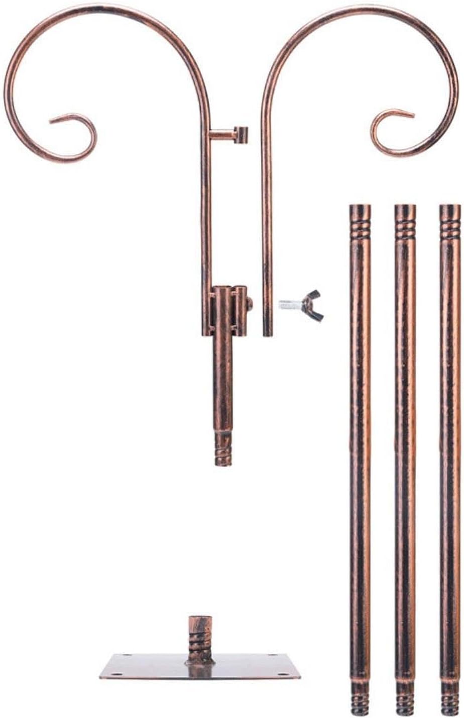 Double Shepherds Hooks for Outdoor Bird Feeder Pole Free Standing Two Sided Stand Garden Hook for Flower Basket Lantern Yard