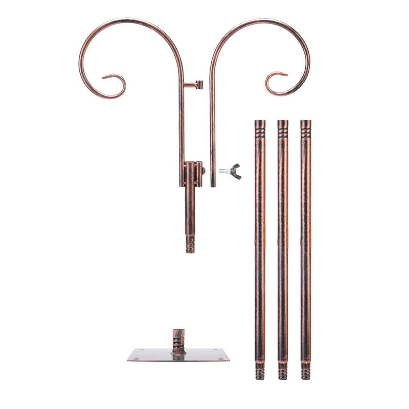 Ganci da Pastore per Giardino Esterno, Supporto Doppio Gancio per Mangiatoie Uccelli, Lanterne, Piante Sospese, Altezza 66.93 pollici