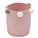 KIKOM Cesto portaoggetti in tessuto naturale, Cesto per biancheria, Cesto in corda di cotone intrecciato, Cesto portaoggetti per giocattoli per bambini e animali domestici,12"x 14"1PC Rosa