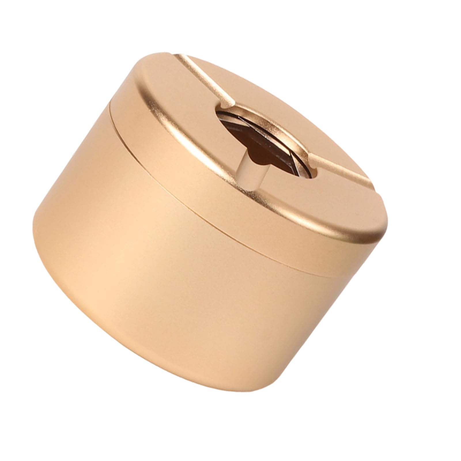 Hzbb Gold Aluminum Vehicle Ashtray Offering Spacious Containment And Secure For Indoor Vehicle Desktop Trash Can With Lid