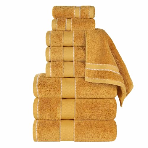 Superior Egypt Produced Giza Cotton 9 Piece Towel Set, Luxury