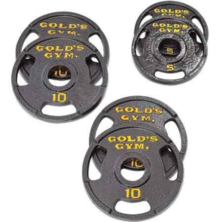 Golds Gym Olympic Plate Set with Grip Plate Design Make Working Out Safer and More Productive (50 lb)