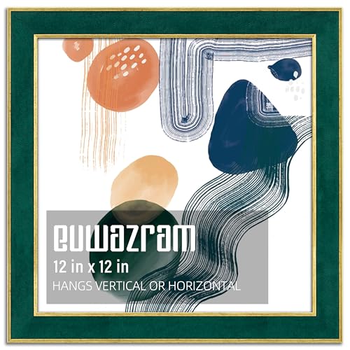 euwazram 12x12 Picture Frame for Photos and Art, Suede Green, 1 Pack