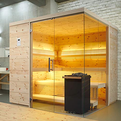 Unbekannt Infraworld Sauna Aurora Premium Sonderausstattung 210 x 210 cm inkl. Ofen & Steuerung