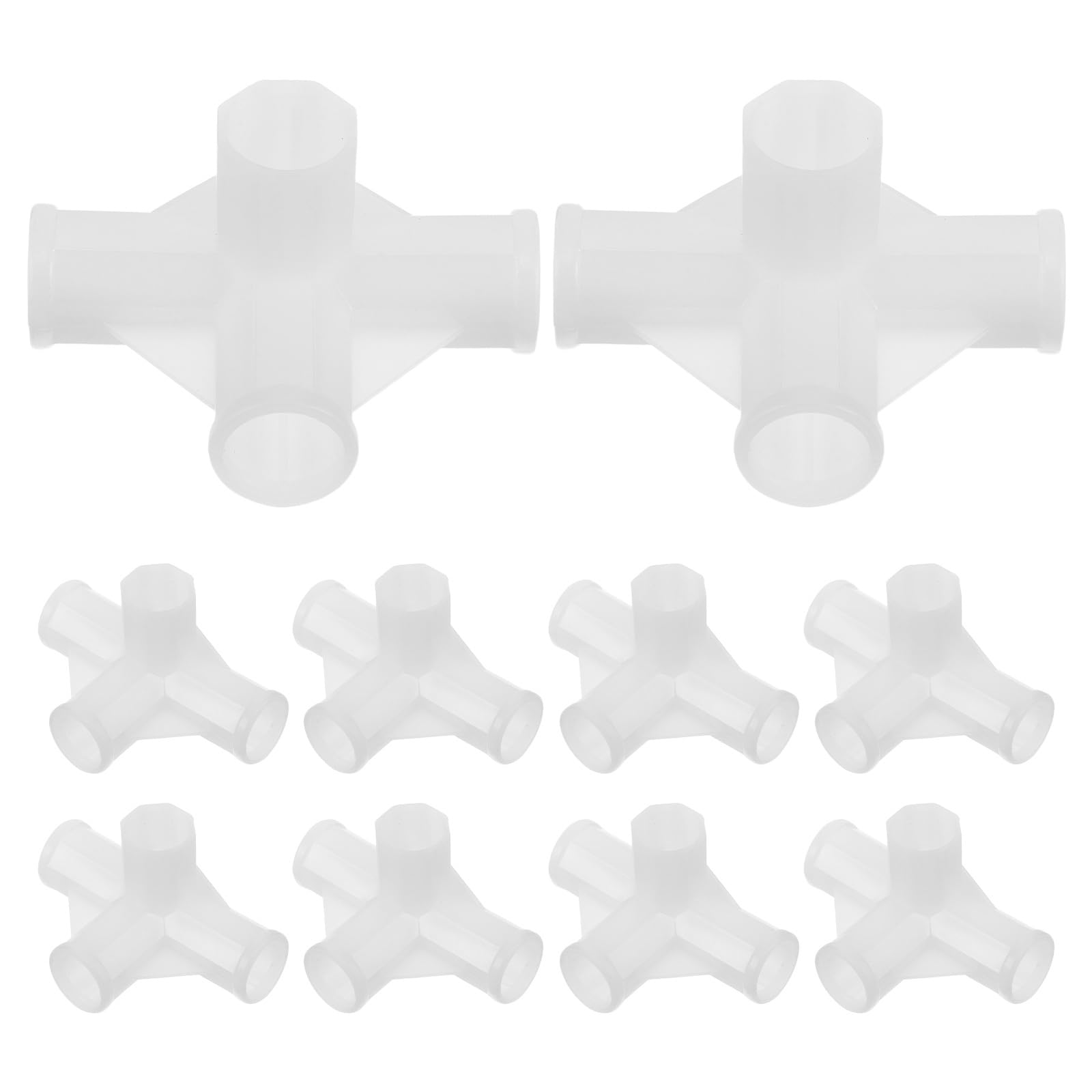 Kichvoe 10-pack Four Way Rod Coupling Closet Rod Connector Joint Multi-Purpose Wardrobe Connectors Plastic Closet Pole Joint for Shoe Rack Dryer and Cabinet Hardware