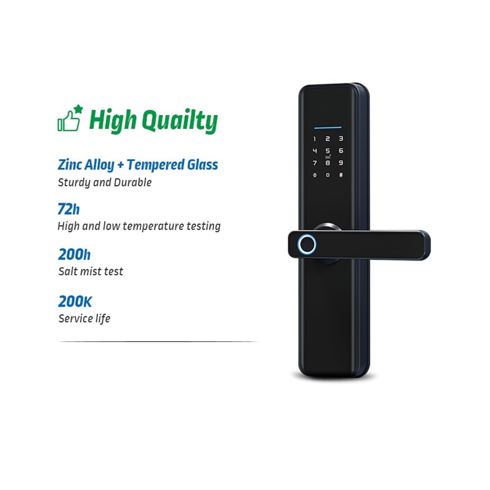 Serratura Smart, Impermeabile Impronta Digitale Ttlock Serratura Elettronica Intellinte Casa Intellinte Sicura,Smart Lock Facile da Installare(X7ttR-5085)