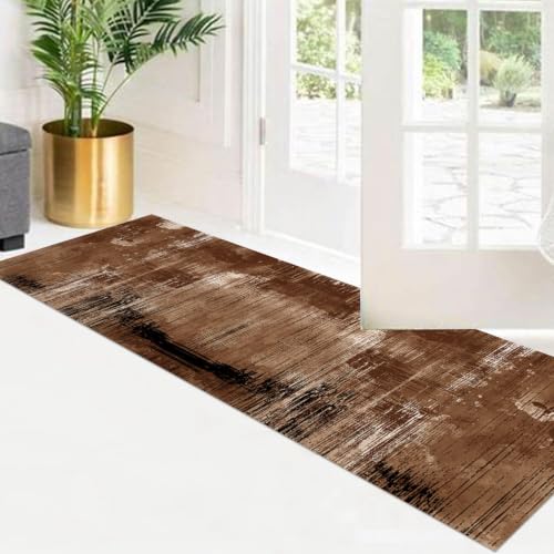 Tapis de cuisine lavable et antidérapant grand format marron - 5