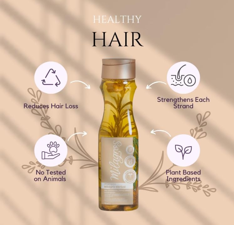 Herbal Hair Shampoo Restores, Strengthens, Hydrates & Revitalizes Naturally Infused with Rosemary Extract, 15 Fl Oz