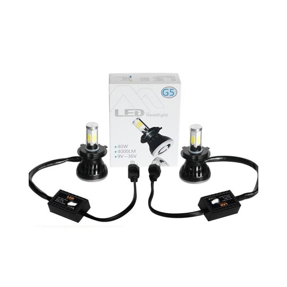 Trade Shop - Coppia Lampade LED Fari Ricambio Kit H4 6000k G5 4000 Lumen Kit Canbus 40w