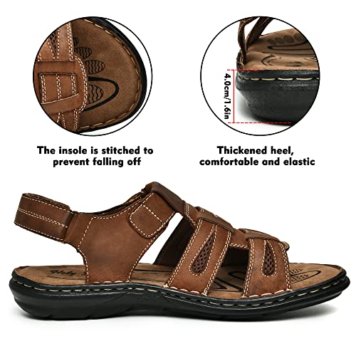 Holy dove Men's Sandals Open Toe Athletic Leather Fisherman Sport Hiking Casual Summer Sandals Shoes3
