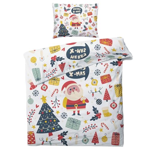 ZDABAOEC Weihnachten Kinderbettwäsche 100x135 Jungen Mädchen, Weiche...
