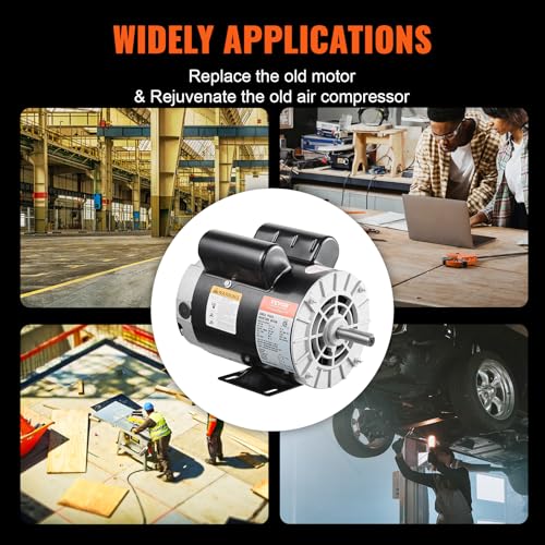 image for VEVOR 5HP SPL Air Compressor Electric Motor, 230V 17.6Amps, 56 Frame 3