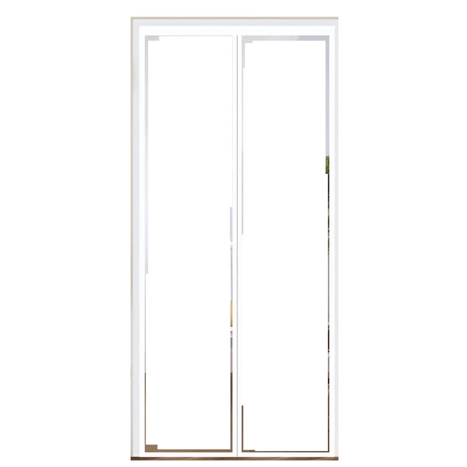 Rideau de porte magnétique anti-insectes automatique blanc 95x180cm