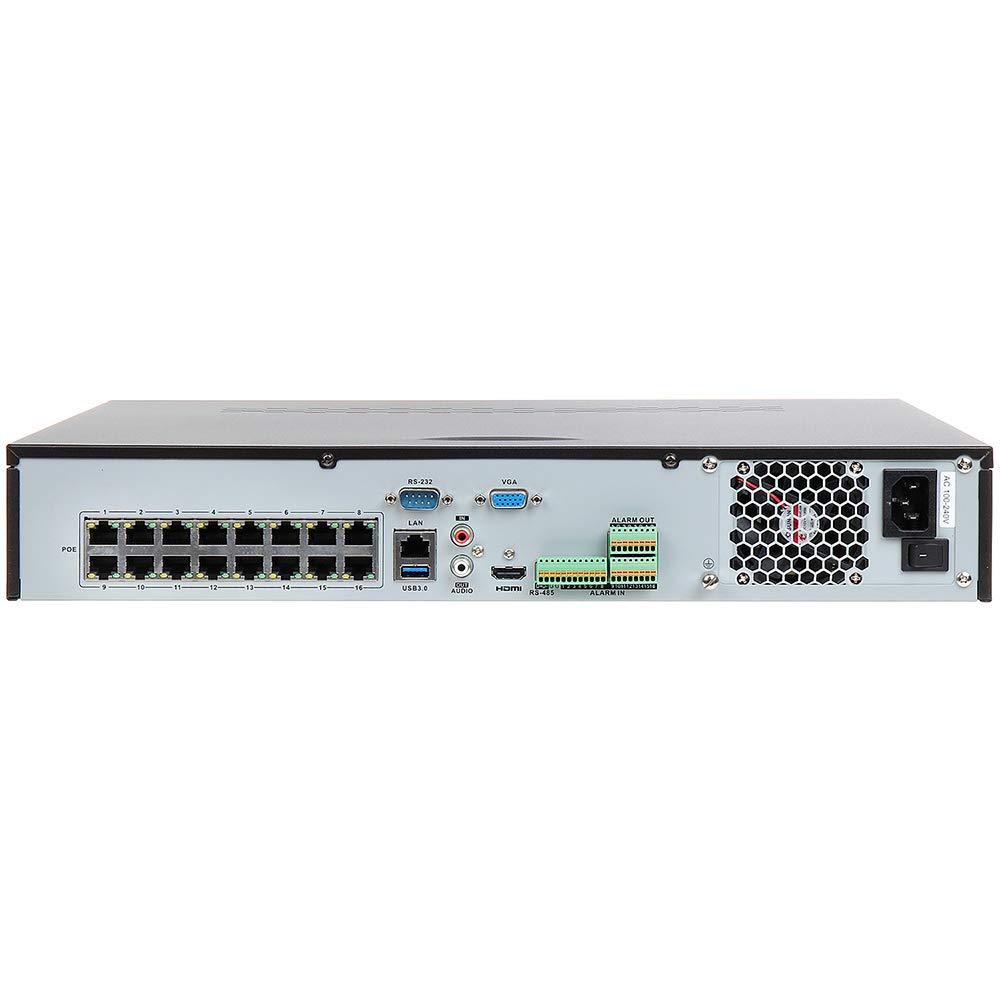 NVR 16 Canais IP Hikvision 16 Portas PoE 4K Saída de Alarme - DS
