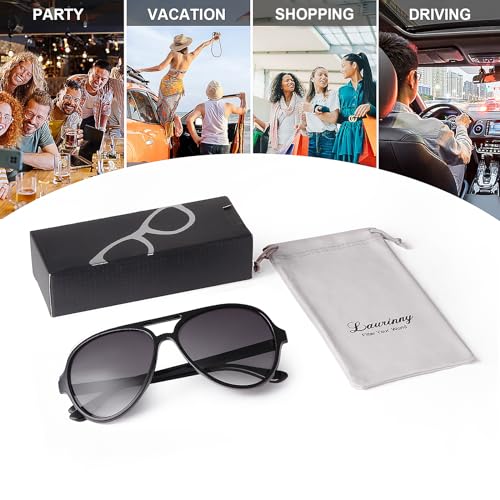 Retro Aviator Sunglasses for Women Men, Classic 70s Vintage Trendy Aviator Sun Glasses Womens Sunnies 6