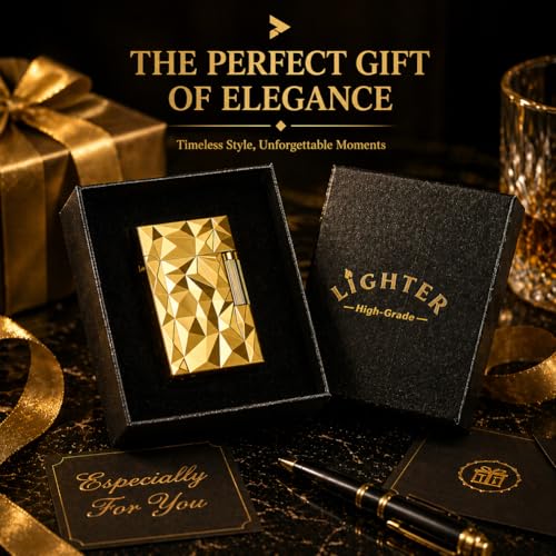 Encendedor Metálico Clásico con Caja Exquisita Plateado miniatura 3