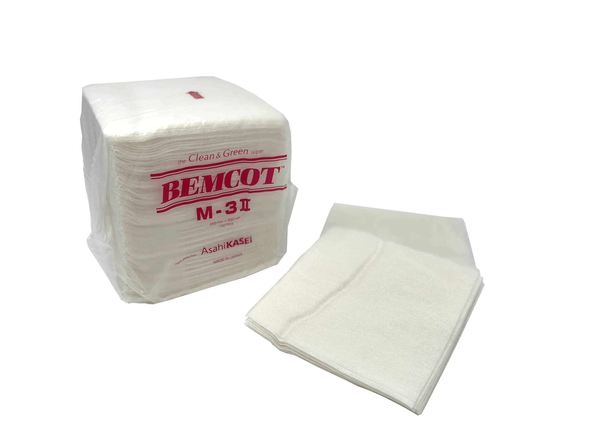 Anti-Static Wipers, 100% Cotton Nonwoven Wipers, Low Linting, High Absorption, 10"x10", Pack of 100