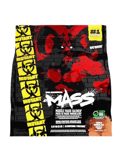 MUTANT Mass | Muskelmasse Gainer | 1100 Kalorien, 56g Protein, Vollwert-Kohlenhydrate, BCAAs und Glutamin | Ultimativer Hardcore Weight Gainer Shake | 2270g | Dreifach-Schokolade