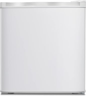 Kismile Mini Freezer,1.1 Cu.ft Upright Freezer with Reversible Single Door,Removable Shelves,Small Freezer with Adjustable Thermostat for Home/Kitchen/Office (White)