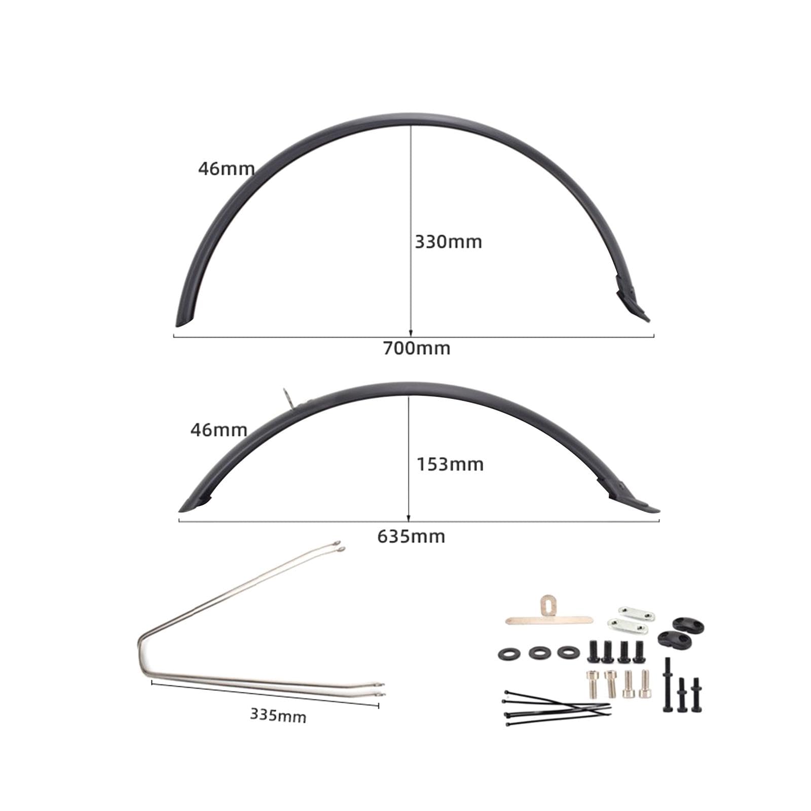 kowaku 2Pcs Mountain Bike Mud Guards Road Bike Fenders Waterproof Front Rear Mudguards for Bicycle Riding Dust Mountain Road Bike, Without 2 Rings