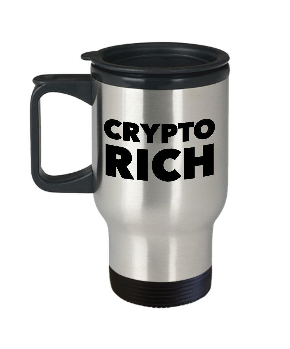 Amazon.com: Bitcoin Millionaire – taza Crypto Rico acero inoxidable termo  de viaje taza de café con tapa : Hogar y Cocina