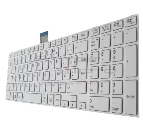 Clavier chiclet AZERTY pour Toshiba C870 blanc à touches isolées