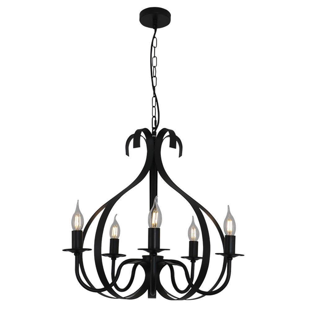 Buy Mid Century Candle Ceiling Light Iron Vintage Chandelier Black