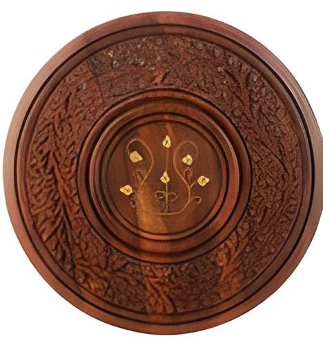 Image of Sheesham end Table /Stool with Antique Polish Multipurpose Coffee Stand Table (3 Legged Fold, 12 Inches)