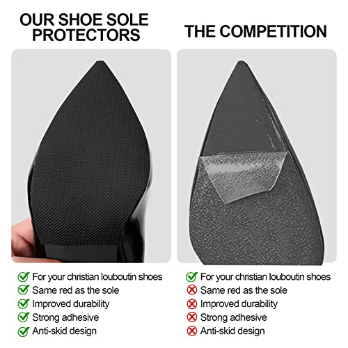 Image of Ashoesert Sole Protector for High Heels, Shoes Grips on Bottom of Shoes,Shoe Bottom Protectors Anti Slip Grips Self Adhesive Silicone Non Slip Shoe Pads(6.0 inchx4.0 inch,Black