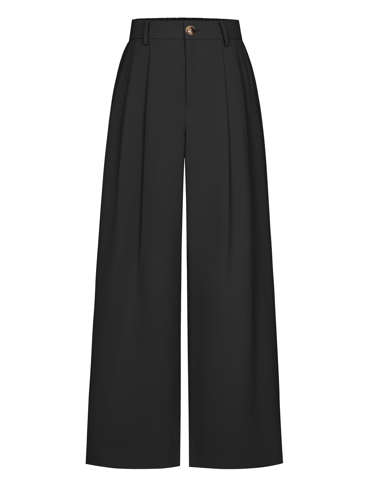 Wide Leg Dress Pants for Women High Waisted Button Business Casual Flowy Palazzo Trousers with Pockets