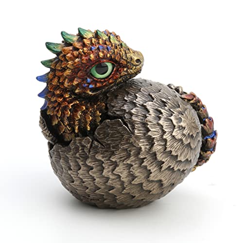 Estatua de bebé dragón con acabado bronce antiguo miniatura 1