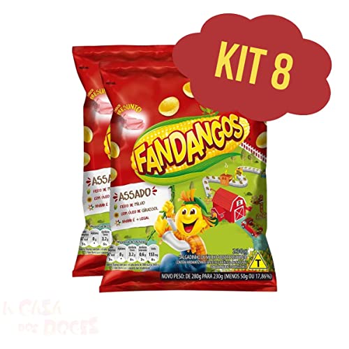 Salgadinho Fandangos Presunto Elma Chips Pacote Grande Kit 8 Und