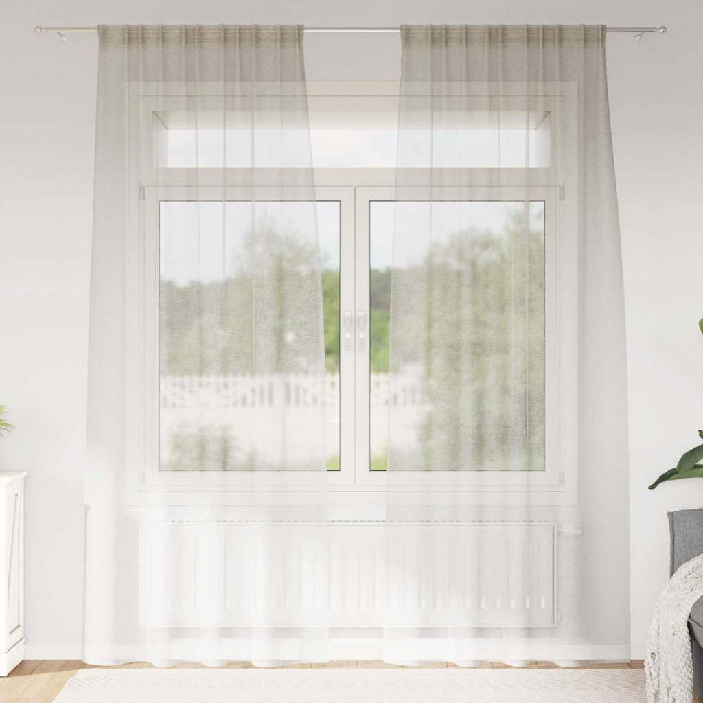 Tende in voile di poliestere, 245 x 140 cm, set da 2 pezzi, trasparenti, per protezione dagli sguardi indiscreti e dal sole, ideali per soggiorno, camera da letto, ufficio, per la luce della