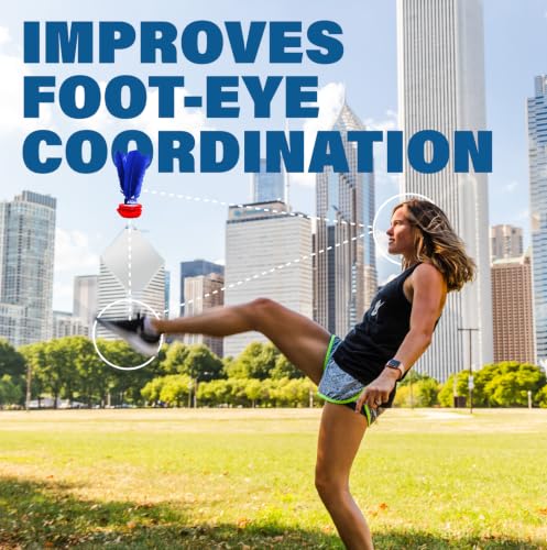 Image of Kickit | The Original Birdie Soccer Trainer | Play Outdoors, Indoors or Backyard, Beach or Tailgate, All Ages Fun & Travel Friendly (Red & Blue)