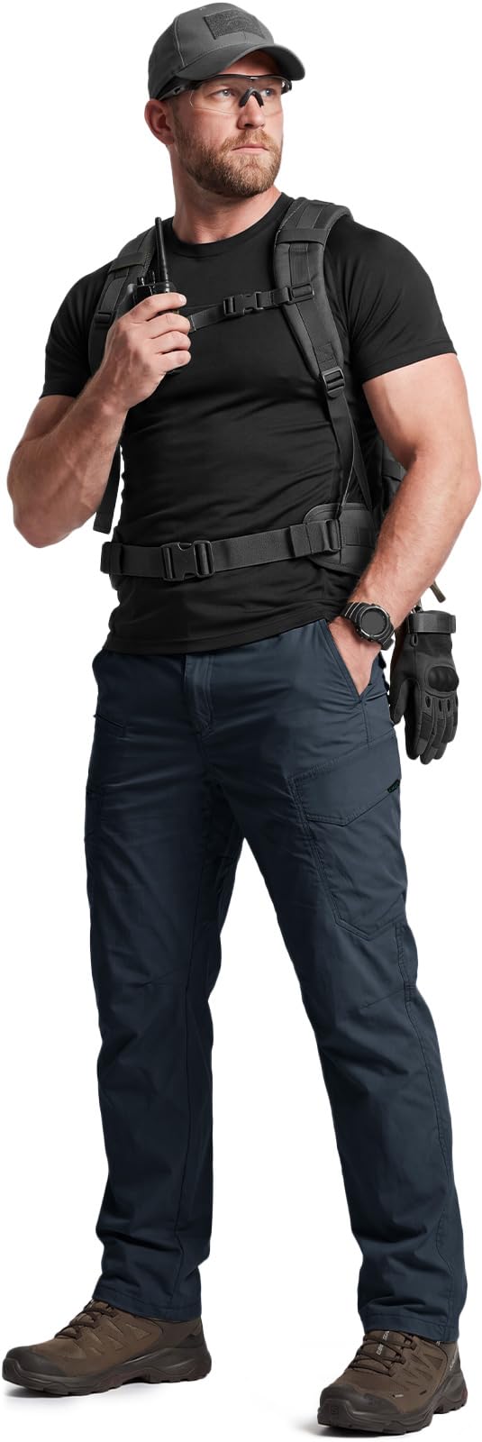 CQR Men's Quick Dry Tactical Pants, Water Resistant Outdoor Pants, Lightweight Stretch Cargo Work Hiking Pants — view 2