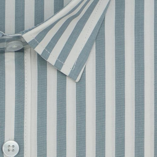 Image of GHPC 100% Cotton Striped Half Sleeves Regular Fit Formal Shirt for Men
