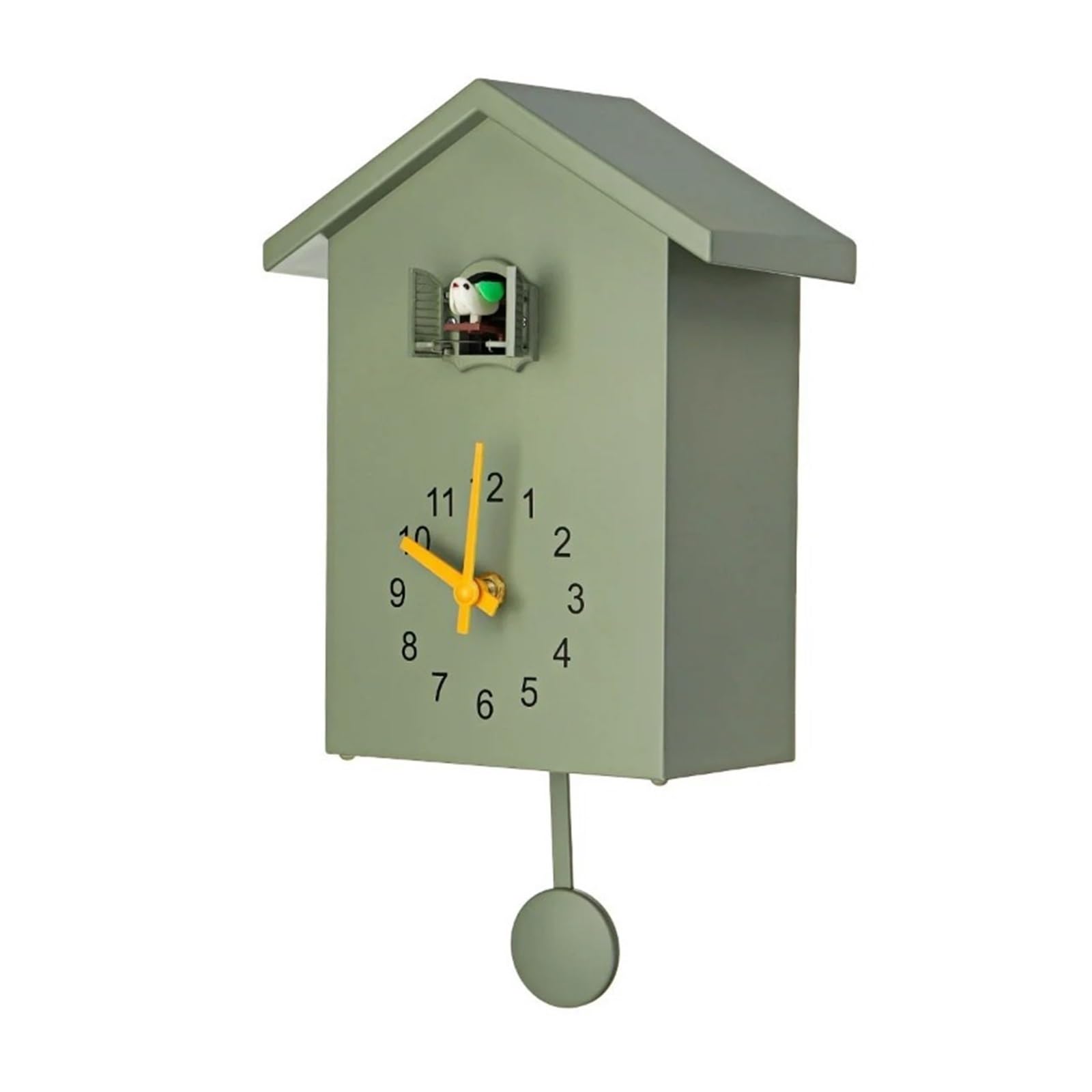 GOXQIT 1PC Bird Cuckoo Quartz Wall Clock Home Living Room Horologe Clocks Timer Office Decoration Hanging Watch For Living Room(Green)